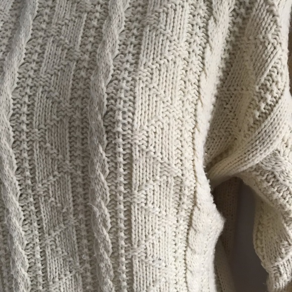 Jeff Laurent Cream and Brown Knitted Winter Sweater Vintage 90’s Y2K - Picture 12 of 16